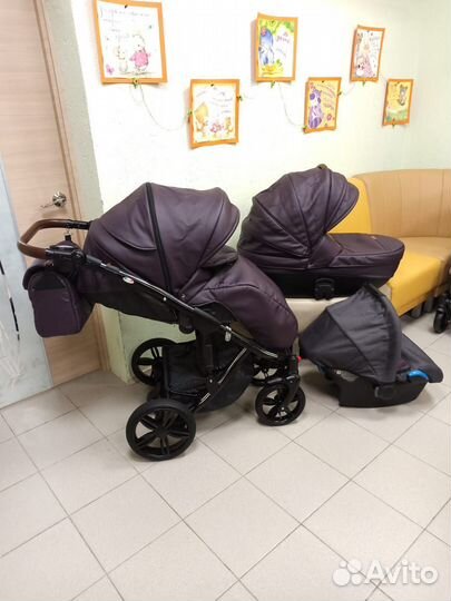 Шикарная коляска Mirelo Venezia 3 в 1. Экокожа