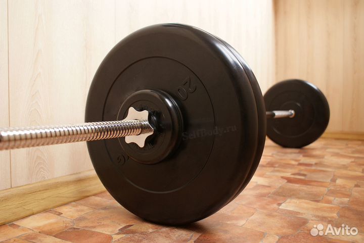 Штанга разборная новая (4x20, 2x1.25) вес-90.7 кг