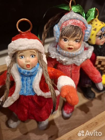 Ватные елочные игрушки