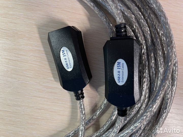 Кабель USB 2.0 активный vcom 15 метров