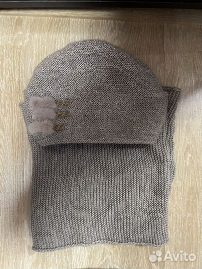 Зимняя шапка и снуд женский