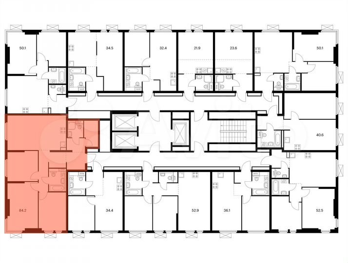 3-к. квартира, 84,2 м², 2/22 эт.