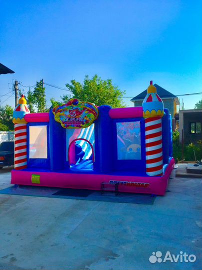 Надувной батут с горкой в аренду