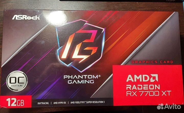 Видеокарта Rx 7700xt Asrock phantom gaming