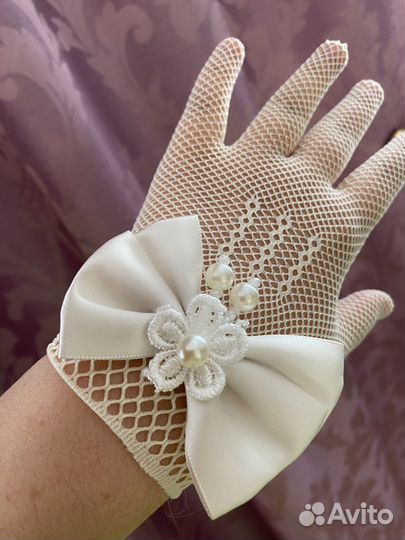 Перчатки в сеточку нарядные