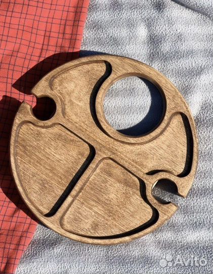 Столик винный-Менажница деревянная Дубовая