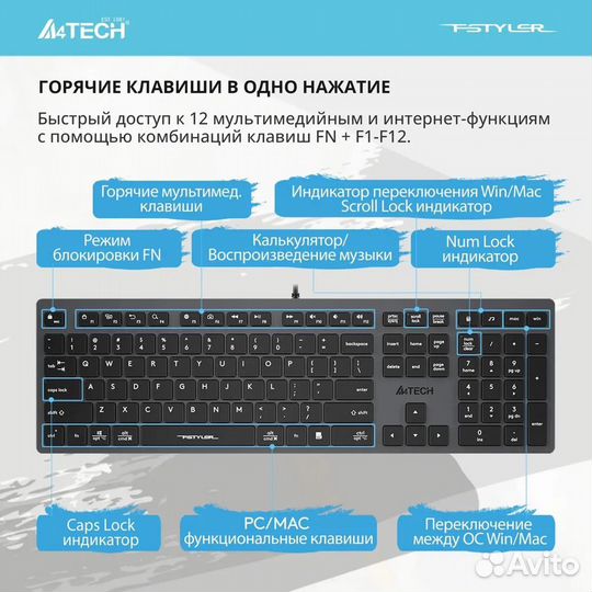 Клавиатура A4tech Fstyler FX50