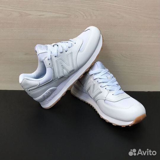 Кроссовки New Balance 574 кожаные белые