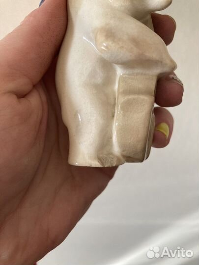 Фарфоровая статуэтка Медведь с контрабасом СССР