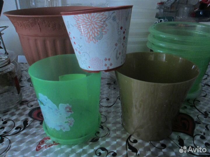 Горшки для цветов, б/у, пакетами