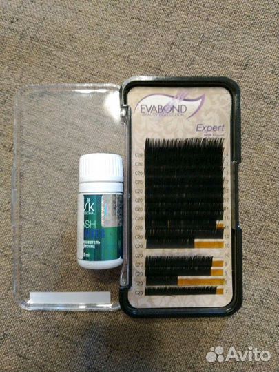Ресницы для наращивания и обезжириватель
