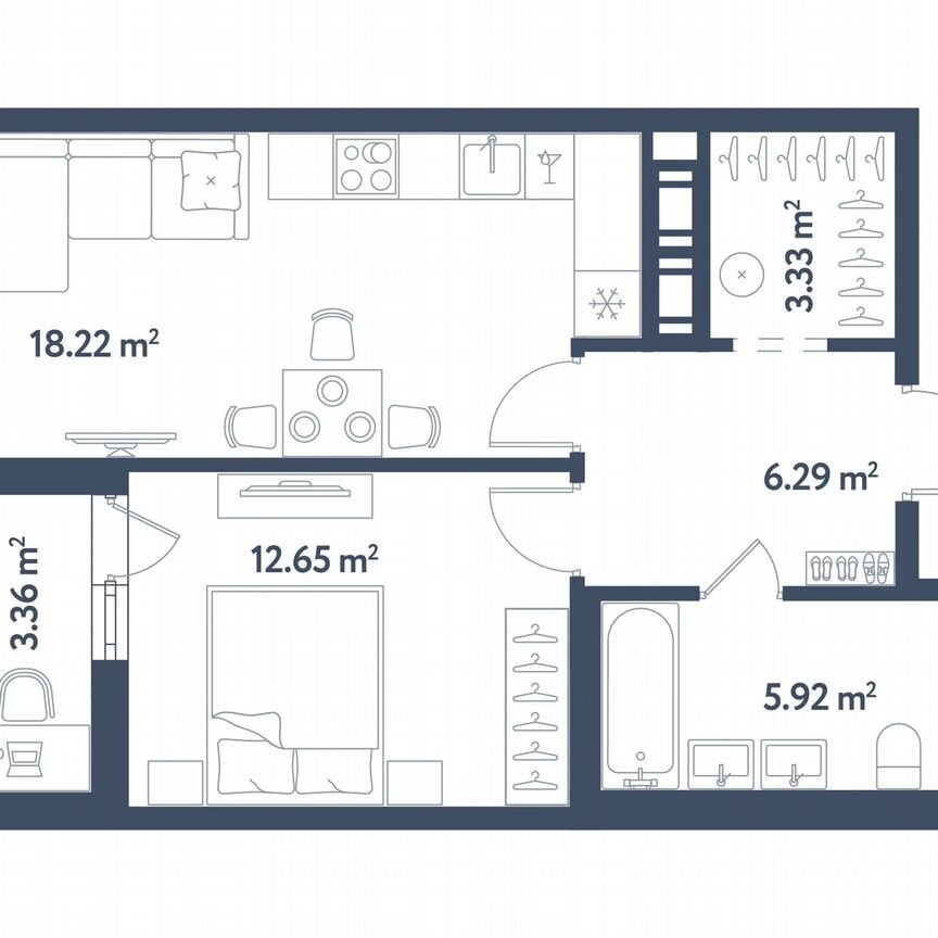 1-к. квартира, 48,1 м², 11/11 эт.