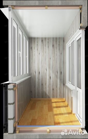 Внутренняя отделка балкона