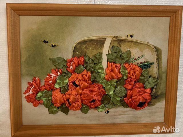 Картины, вышитые лентами