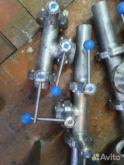 Краны пищевые молочные. Затвор дисковый нержавейка