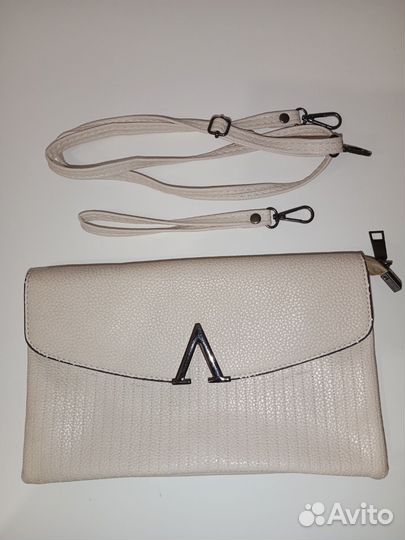Клатч, сумка светло-бежевая 16х26