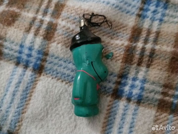 Винтажная елочная игрушка СССР. Крокодил Гена