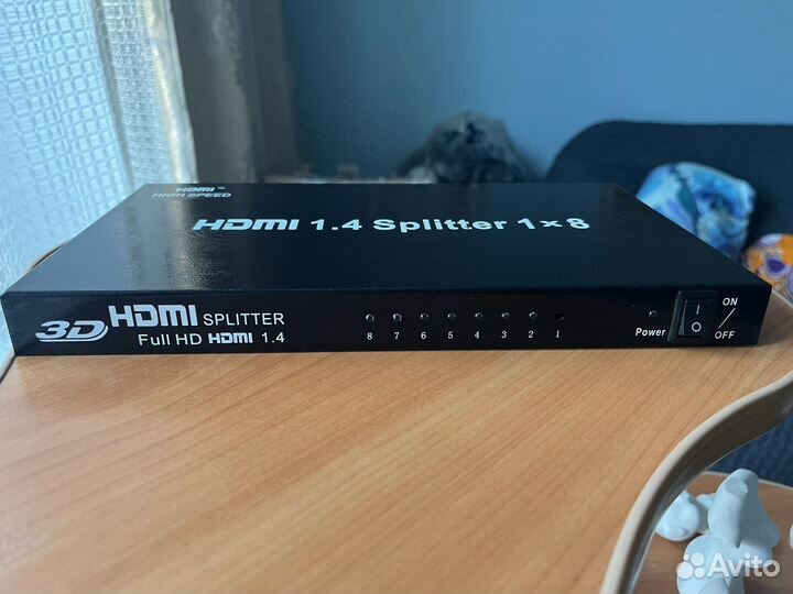 Разветвитель hdmi splitter 1x8