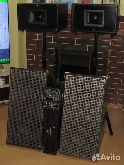 Колонки F.Audio 2100W Рупоры Усилок Микшер Треноги