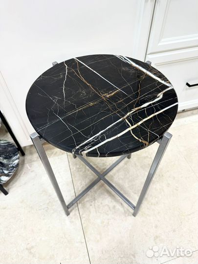 Стол журнальный мрамор лофт