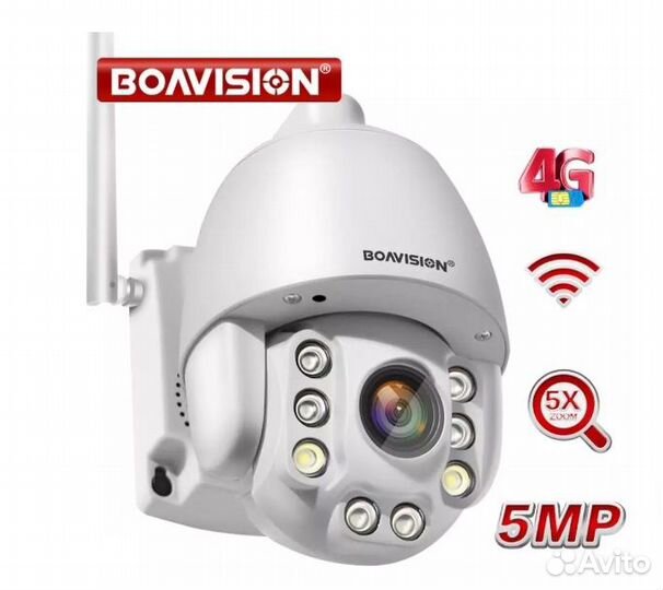 Видеокамера Boavision 8MP, 4G, 5X zoom, PTZ