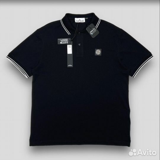 Поло Stone Island Чёрное