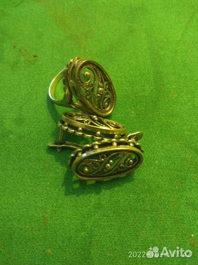 Комплект кольцо и серёжки