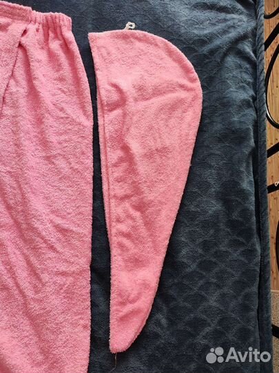 Комплект для ванной. Полотенце, тюрбан, варежка