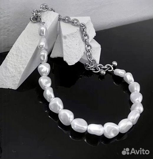 Колье чокер из жемчуга в стиле Poison Drop