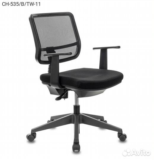 Кресло для операторов бюрократ CH-535 Чёрный, сетк