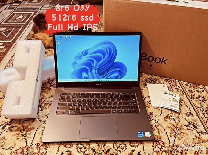 Новый Ноутбук RedmiBook 11gen i7-11390h/8гб/512ssd