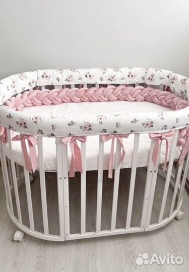 Бортики на овальную кроватку новые