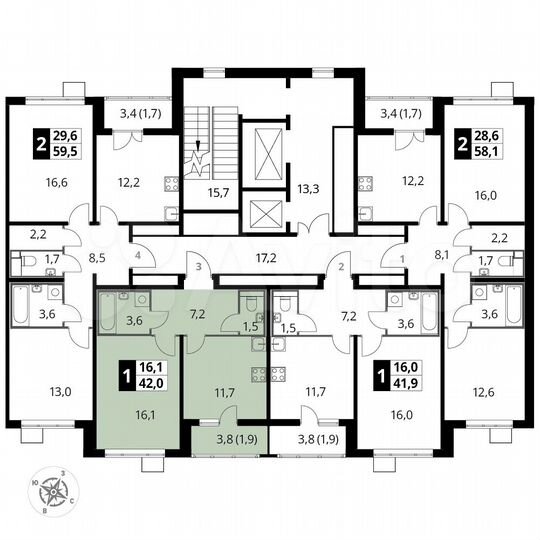 1-к. квартира, 42 м², 22/22 эт.