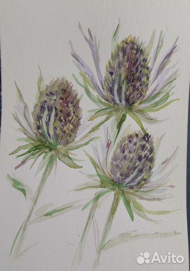 Картина акварель цветы