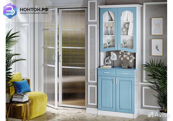 Буфет Констанция 2-х створчатый голубой