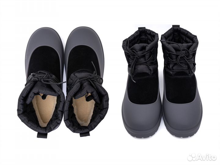 Мужские угги Ugg Lace Up Black с галошей