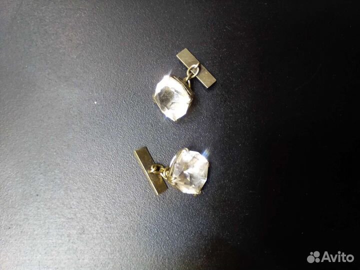 Запонки серебро СССР с позолотой