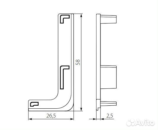 Заглушка sola пластиковая для L-образного профиля