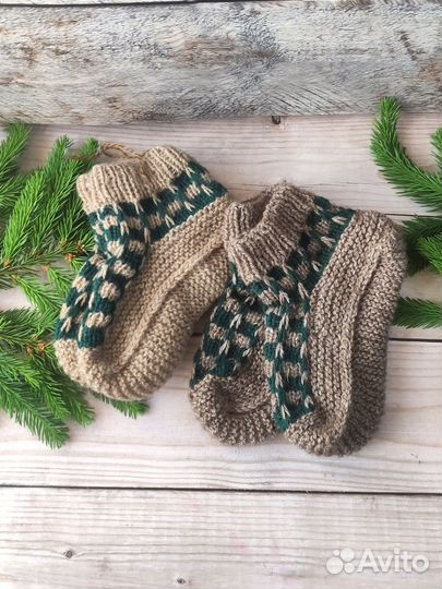 Носки шерстяные вязаные ручной работы