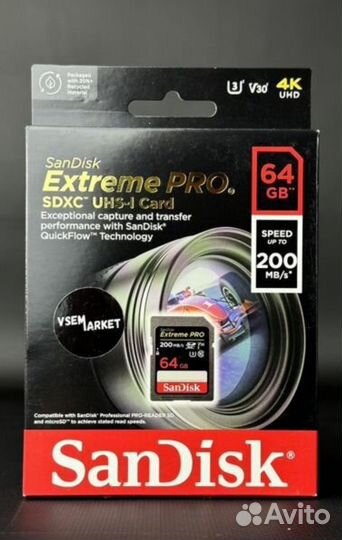 Sandisk Extreme Pro sdxc UHS-I 64GB 200/90