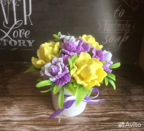 Букет из мыльных цветов