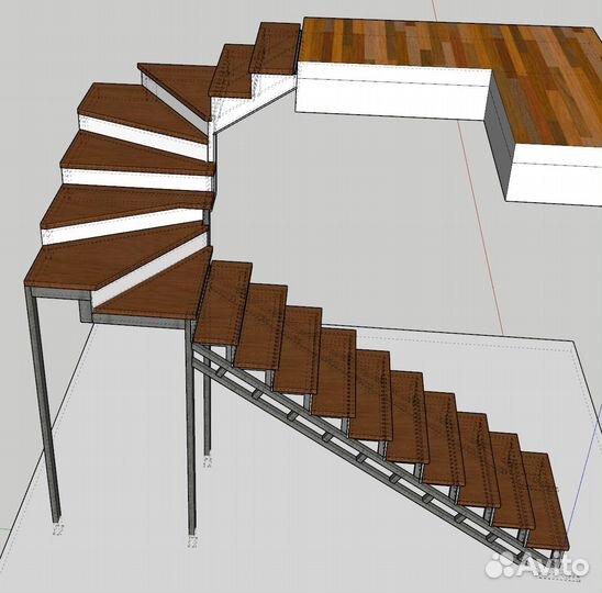 Лестница на металлокаркасе