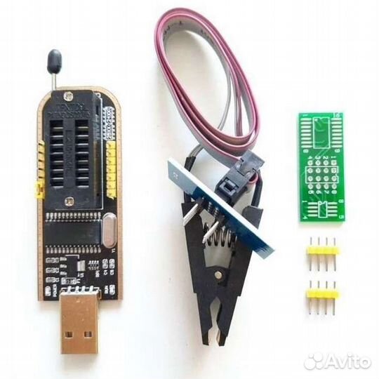 Программатор ch341a новый с прищепкой