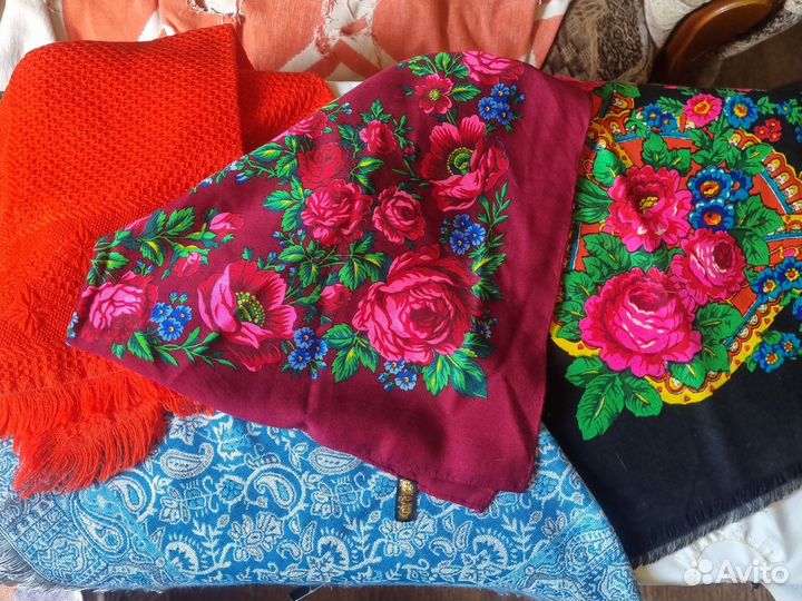 Женский платок новый (шерсть, газовые, полиэстер)