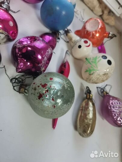 Елочные игрушки времен СССР 32 штуки