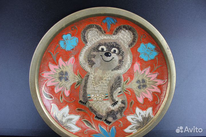 Тарелка блюдце Индия Олимпийский Мишка Олимпиада