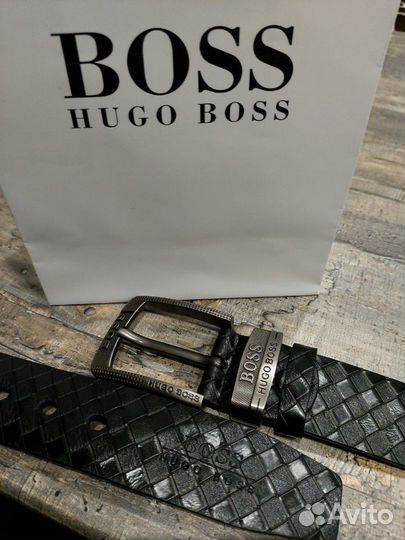 Мужской комплект Нugo Boss ремень и портмоне