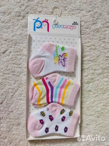 Носки детские новые 0-6 мес. Три пары