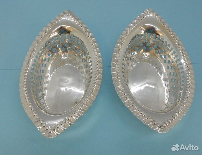 Пара Антикварных Орешниц Стерлинговое Серебро