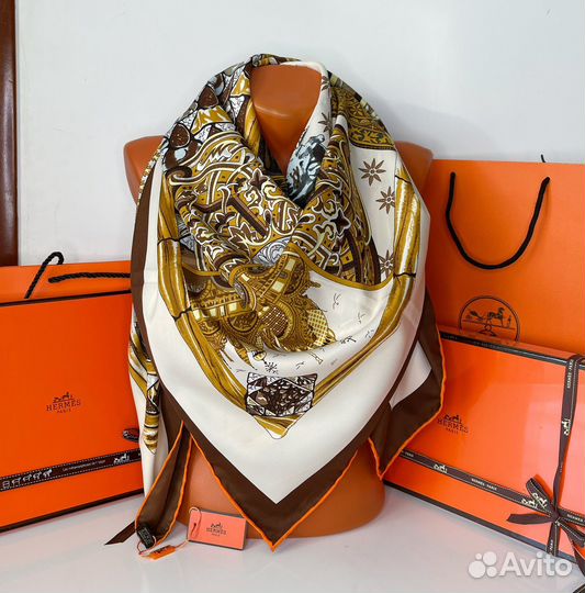 Шелковая шаль Hermes